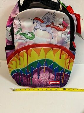 Sprayground Multicolor Unicorn Rainbow Drip Mini Backpack